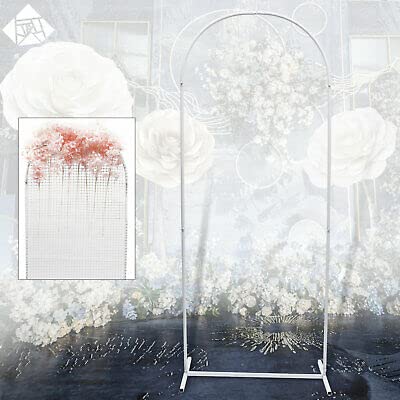 Hochzeit Bogen Requisiten Hintergrund Blumenballon Dekor Metall Gitter StäNder FüR Event Party Geburtstag Blumen Dekorativ Eisen Hochzeitsbogen Traubogen Ballonbogen Rahmen GitterstäNder 2M (Weiß) Cover