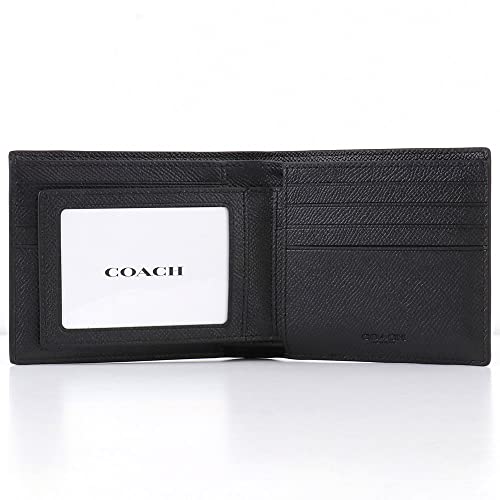 Coach Men's 3 In 1 Wallet (Crossgrain Leather, Black) #TOP3