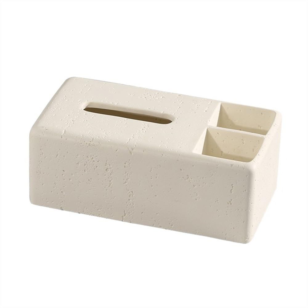 Yqinqin83b White Tissue Holder Dispenser Tissue Box Remote Control Organiser Multifunctional Holder Rectangular Dispenser For Bathroom Kitchen Living Room Office For Living Room