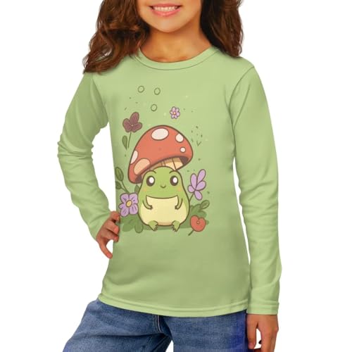 Image of Girls Long Sleeve Shirts Casual Crewneck Soft T-shirts for Girls 3-16 Years Old