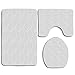Produktbild Grauer Streifen Schöne Linien Ungewöhnliches Gitter Geometrische Abstrakte Kreative Curly Curve Elegante flache 3-teilige Badezimmer-Set-Teppich-Konturmatte + Toilettendeckelabdeckung + Badematten