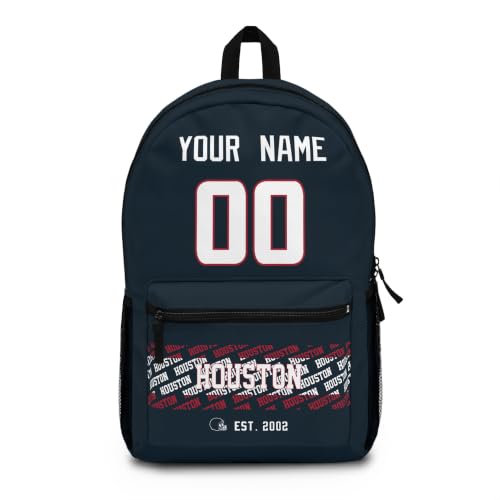 Image of Houston School Backpack Custom Gifts for Boys Girls Teens | Custom Name and Number Personalized Bookbag