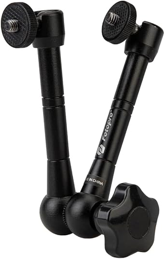 Fotopro 11 Inch Magic Arm Both 1/4 Inch Thread Screw Adjustable Articulating Magic Arm for Tripod LED Light Monitor Microphone Super Clamp