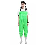 Wathose Wathose for Damen, Kinderwathose, Gartenhose Damen, Jugendliche Kinder Brust Wathose Zum Waten, Fliegenfischen, Jagen, Arbeiten Im Schlamm(Green,39)