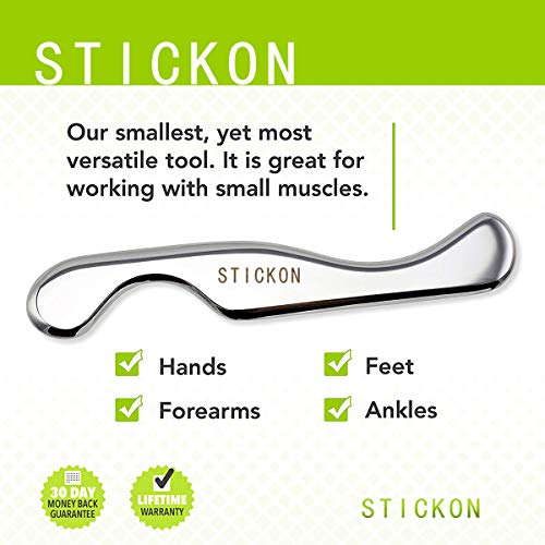 Stainless Steel Gua Sha Scraping Massage Tool - STICKON IASTM Tools Great Soft Tissue Mobilization Tool (C1 Shape) by STICKON - Image 4