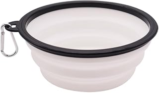 Collapsible Dog Bowls for Travel,Dog Portable Water Bowl for Dogs Cats Pet Foldable Feeding Watering Dish for Traveling Camping Walking (White,350ml)
