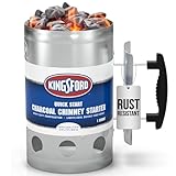 KINGSFORD Heavy Duty Deluxe Charcoal Chimney Starter | BBQ Chimney Starter for Charcoal Grill and Barbecues, Compact Easy to Use Chimney Starters and BBQ Grill Tools, Silver