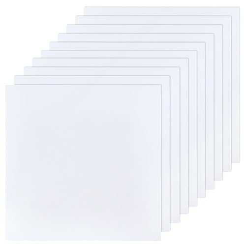 OLYCRAFT 10 hojas de plástico ABS blanco de 8 x 8 pulgadas, placas de plástico ABS de 0.020 in de grosor, hoja de plástico duro para modelos