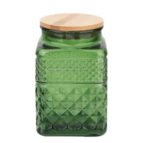 ANSQU 61oz Square Glass Canister, Candy Jar with Lid, Glass Food Storage Container for Ground...