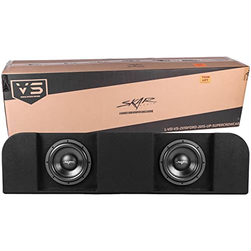 Skar Audio Dual 10" Loaded Subwoofer Enclosure Compatible with 2015-2025 Ford SuperCrew Crew Cab Trucks
