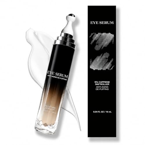 Caffeine Eye Cream with 360° Roller for Puffiness & Dark Circles, 16mL