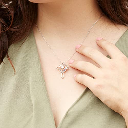 EVE'S ADDICTION Women's Custom Sterling Silver 4 Stone Simulated Birthstone Heart with Cross Pendant (16" chain) Personalized Mother Daughter - Christmas Jewelry Gift - Image 5