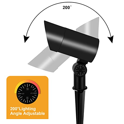 Cinoton 30W Led Landscape Lighting Outdoor With Photocell Sensor 120V Waterproof Dusk To Dawn Directional Uplight With Us 3-Plug And 6.6 Ft Cord Tree Flag Spotlights With Spike Stand 3000K Warm White #TOP6