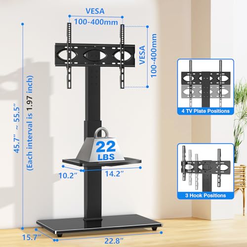 image for Rfiver Floor TV Stand with Mount for Most 32-70 inch TVs up to 110lbs,