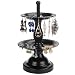 MyGift 2-Tier Fountain Style Black Earring Hanger & Ring Dish Jewelry Stand