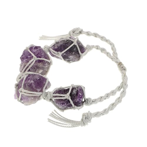 Bracelet en améthyste naturelle pour femme bijou fait main cristal violet