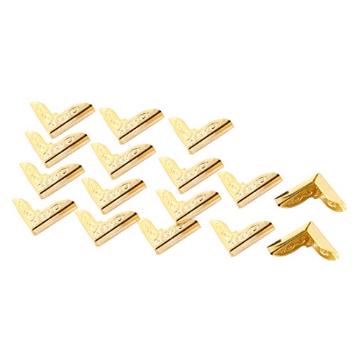 Ruilogod Book Table Corner Cover Protectors Decoration 27 x 27 x 8mm 16 Pcs Gold Tone (id: b75 622 dae 552 f86