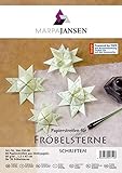 inkl. Bastelanleitung MarpaJansen Papierstreifen für Fröbelsterne - (1,5 x 45 cm, 80 Streifen, 80 g/m²) - Motivpapier - Schriften