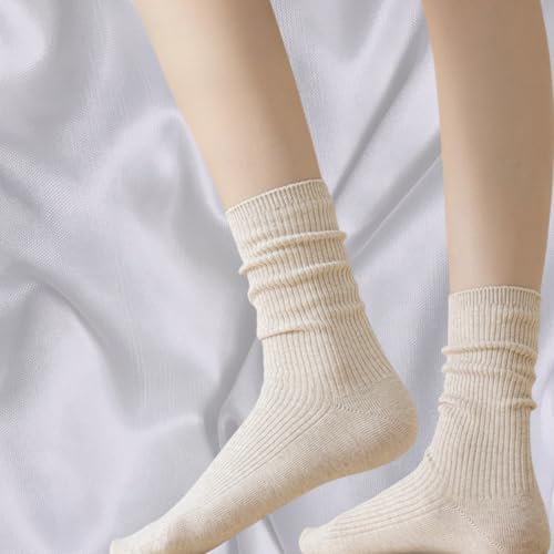 Image of Women's Moisture-Wicking Cotton Crew Socks 7-Pack - Non-Slip Cushioned for Gym /Yoga /Running, Breathable Multi-Color Bundle with Arch Support (Fits 5.5-10)