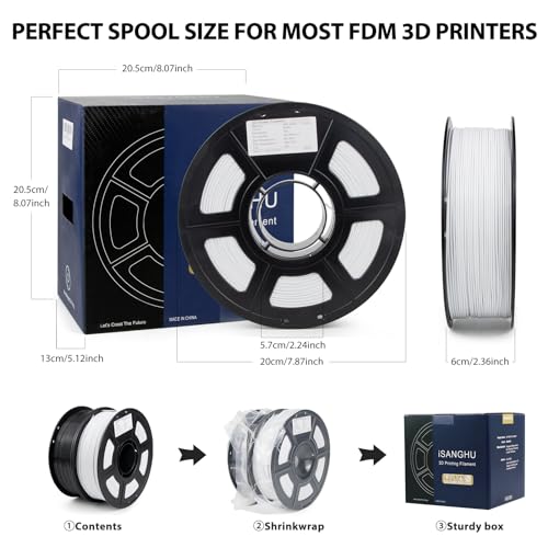 Image of ASA Filament 1.75 + /- 0.02mm - UV /Rain /Heat Resistant Durable 3D Printer Filament, No Warping, Non Odor & Fumes - Perfect for Outdoor Functional Mechanical Parts, 1kg*2 Spools /Black+White