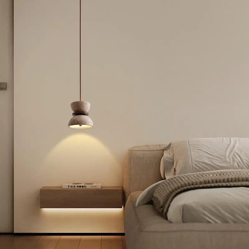Suspension en travertin jaune chic et design moderne pour salon