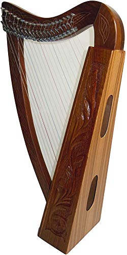 19 Strings Rosewood Lever harp, Hand Made and Hand Polished with Free Bag, Strings and Tuning Key