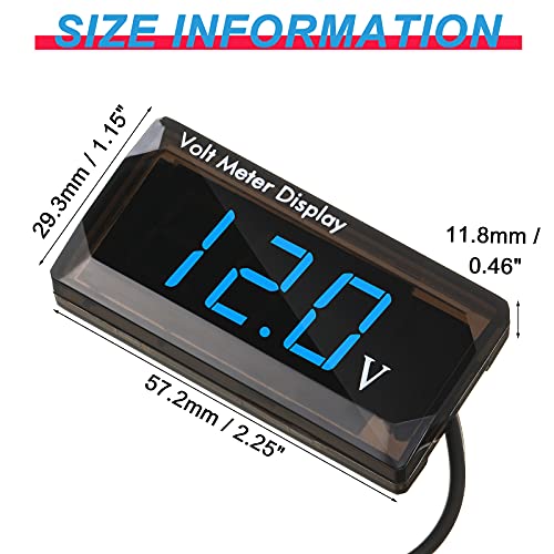 image for Frienda 2 Pieces DC 4 to 28V Car Digital Voltmeter 12V Voltage Meter C