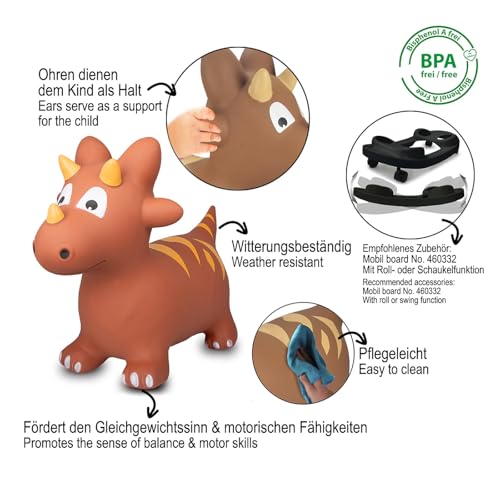JAMARA 460591 H&uuml;pftier Dino HoppyDoo - Spielzeug f&uuml;r Kinder, H&uuml;pfspielzeug Baby Indoor/Outdoor, Geschenk f&uuml;r Kids, Gartenspielzeug, Bouncing, Pflegeleicht, BPA frei, mit Pumpe