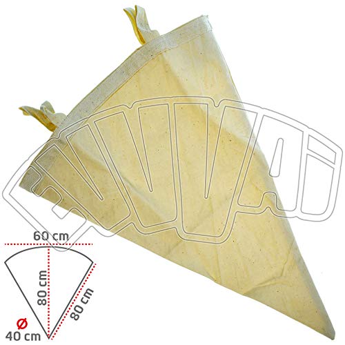 TIPO 4 - FILTRO ENOLOGICO CONICO IN TELA DI COTONE LAVABILE SACCO PER VINO BIRRA