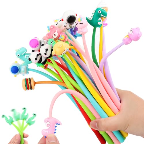 30 peças Kawaii caneta esferográfica de silicone animais, Shake canetas engraçadas, Kawaii caneta com desenhos animados, canetas engraçadas para crianças, presentes de aniversário crianças colégio
