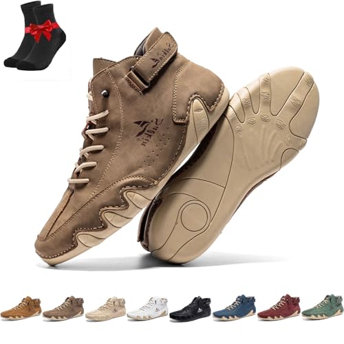Zapatillas ortopédicas Vogany Shoes for Mujer y Hombre, Zapatos de Senderismo Altos, Zapatos Descalzos Transpirables, Zapatillas Casuales Ligeras(Khaki,43 EU)