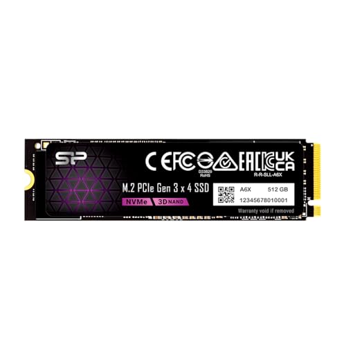 Silicon Power 512GB NVMe M.2 PCIe Gen3x4 2280 SSD (SP512GBP34A60M28AY)