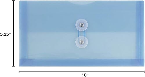 Vista 80 de Sobres de plástico con botón y cuerda, Variados Paquete de 6 colores surtidos