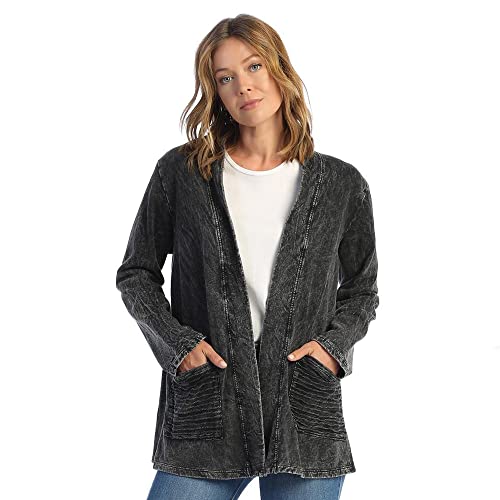 Jess & Jane Mineral Washed Open Cardigan - M90