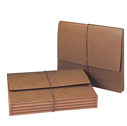 Smead Classic Expanding File Wallet with Flap and Cord Closure, 3-1/2" Expansion, Tear Resistant Gusset, Letter Size, Redrope, 10 per Box (71453)