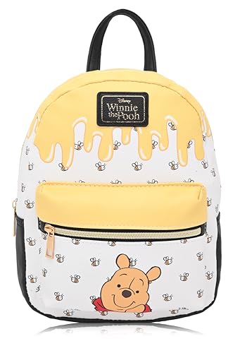 Mochila Disney Ursinho Pooh para mulheres, homens, unissex | Mini mochila fofa de couro PU de 25,4 cm, Ursinho Pooh, Mini