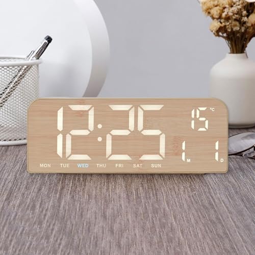 Reloj digital LED con brillo regulable para evitar luz molesta al dormir 7