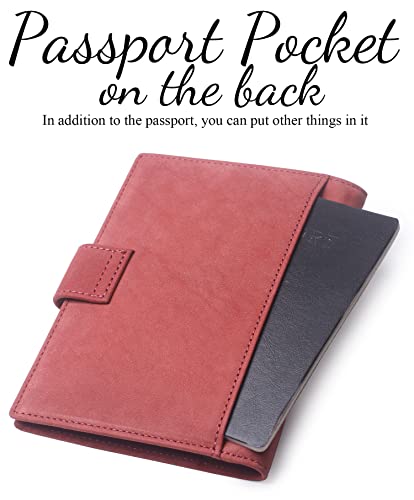 Image of Genuine Leather Passport Case, RFID Passport Cover with Credit Card Holder for Women and Men Family ID Travel