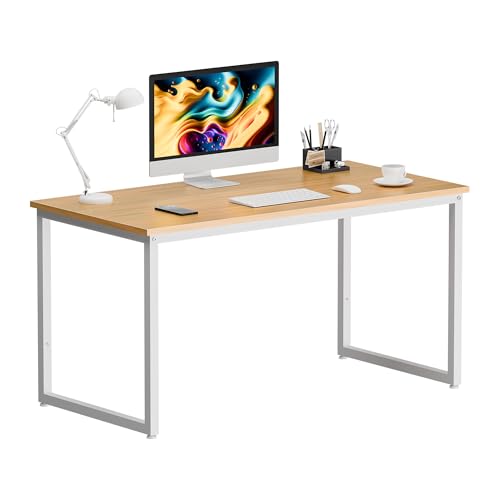 ZenStyle Computer Desk 47" Large Office Desk Computer Table Laptop PC Simple Study Writing Desk for Home Office, Light Brown