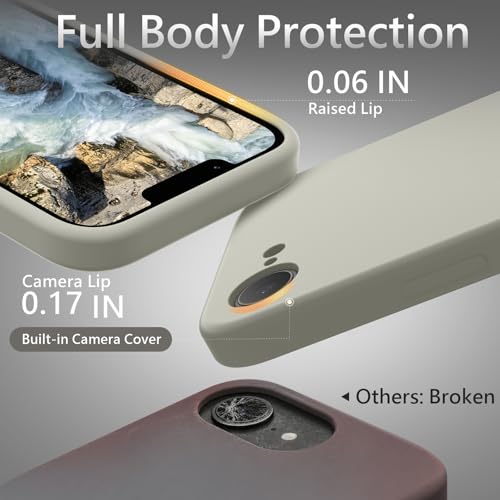 Image of FireNova Magnetic for iPhone 17e Case /iPhone 16e Case, Compatible with MagSafe, [Silicone Camera Protection] Microfiber Lining Phone Case, 6.1 inch, Stone