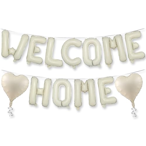 Ballon de bienvenue crème pour fête de famille et crémaillère chaleureuse