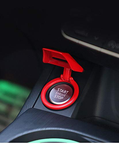 Frieyss Car Engine Start Button Protective Cover，Universal Car Key Cap Cover Push Start Car Accessories (RED)