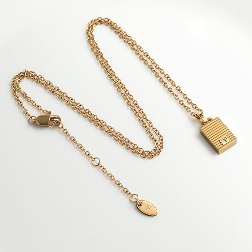 Forge & Foundry Men's Minimalist Stainless Steel and Solid Onyx Inlay Pendant | 21 Inch Rolo Chain | Design-Led Artisan Jewelry, from London2