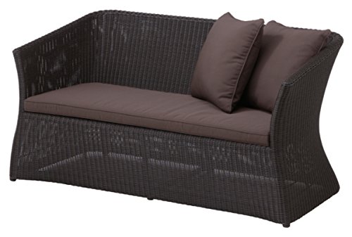 タカショー ガーデンチェアー 庭座 ダブルソファ ダークブラウン クッション付 ポリエチレン・アルミニウム KFB 棚 置台 KFB-C009