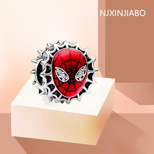 Image of S925 Sterling Silver Cartoon Anime Charms Pendant, Character Figures Dangle for Bracelet Necklace, Gifts for Mom Girlfriend Family, Valentine's Birthday Christmas Anniversary Jewelry