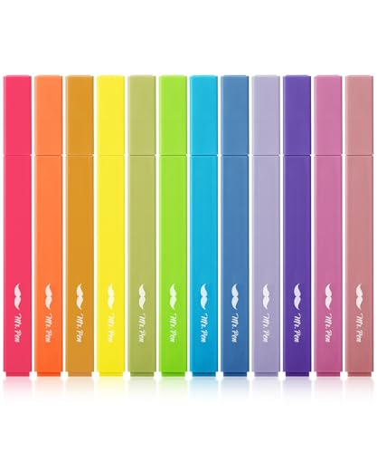 Mr. Pen- Aesthetic Highlighters 12pcs Chisel Tip Vibrant Colors Bible Highlighters and Pens No Bleed