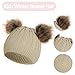 Yolyoo Fashion Winter Beanie Hat for Kids Baby,Knitted Warm Faux Fur Pompom Toddler Hat for Gils Boys White (US, Age, 0 Months, 6 Years, Khaki)