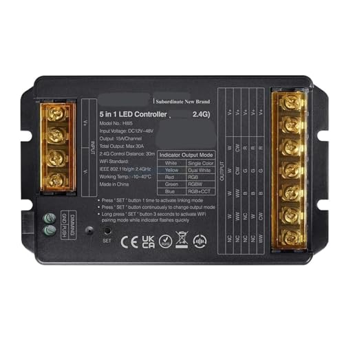 Contrôleur LED HW5 5 in 1 puissant de 30A pour éclairage RGB+CCT