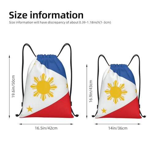 Cute Philippines Flag Drawstring Bag for Men Women With Adjustable Sports Gym Backpack Swim Bag Travel Hiking Daypack4