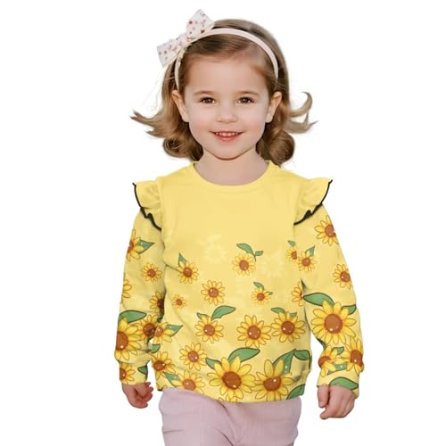 Sweatshirts for Toddler Baby Girl Crewneck Pullover Long Sleeve Ruffle Tops Shirt Casual Fall Clothes Girl Outfits3